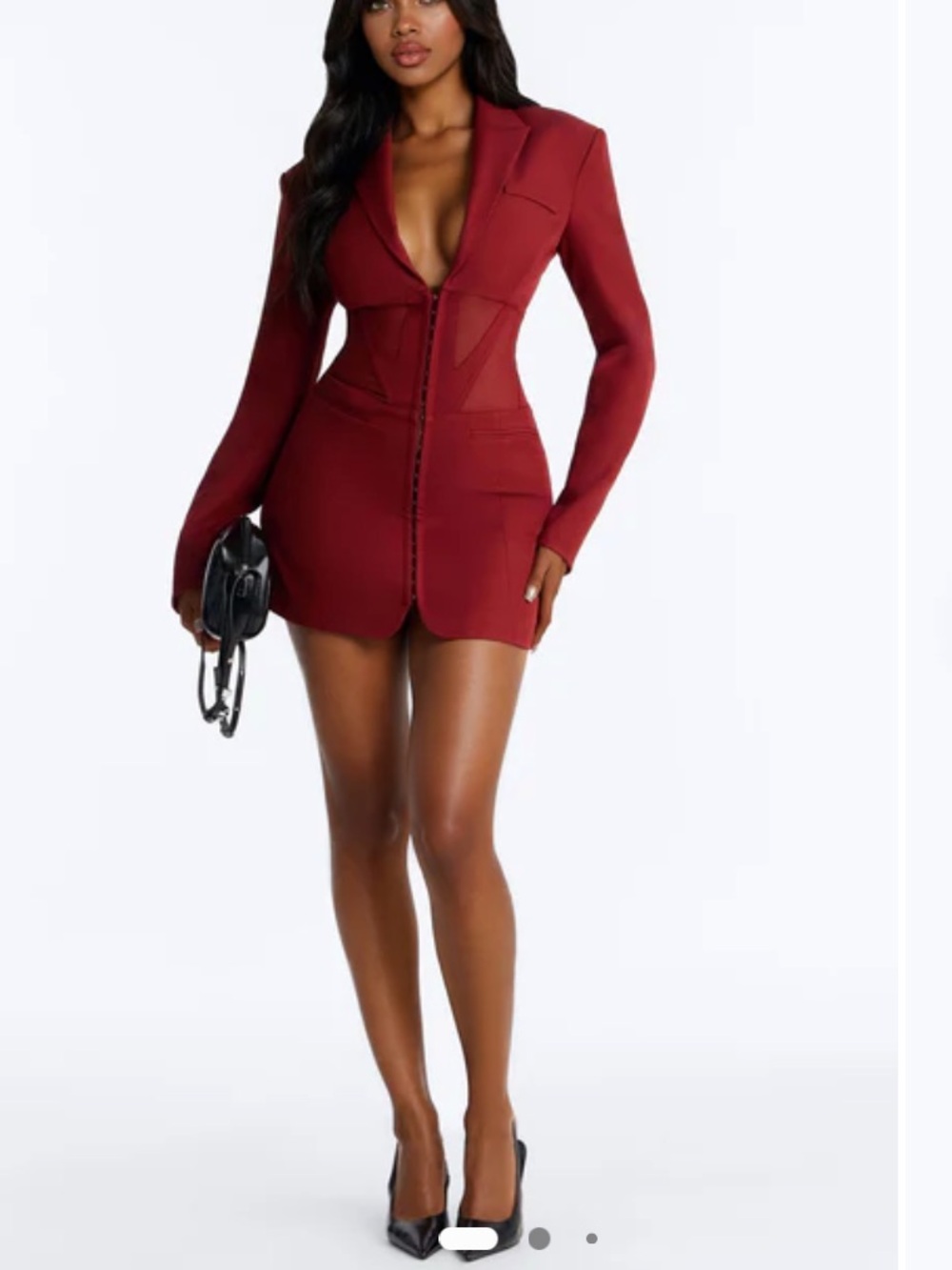 Fashion Nova Blazer Mini Dress - Wine